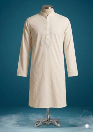 Off-White Embroidered Men's panjabi Off-White Embroidered Men's panjabi