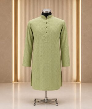 Cotton Formal Panjabi-Eligent Green